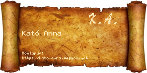 Kató Anna névjegykártya